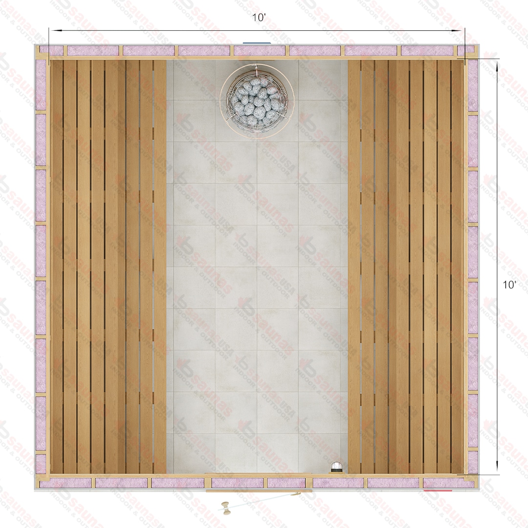 10x10x7 S Custom Indoor Cedar Sauna Kit For Sale at Orlando Sauna Dealer