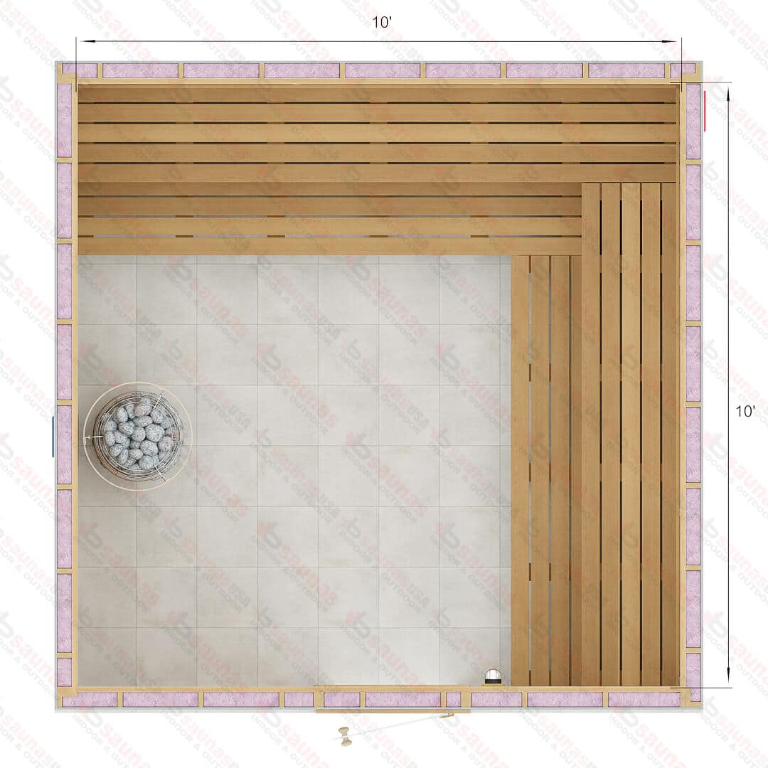 10x10x7 Custom Indoor Cedar Sauna Kit For Sale at Orlando Sauna Dealer