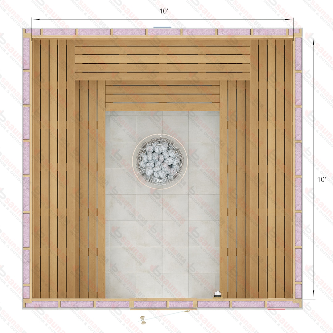 10x10x7 U Custom Indoor Cedar Sauna Kit For Sale at Orlando Sauna Dealer