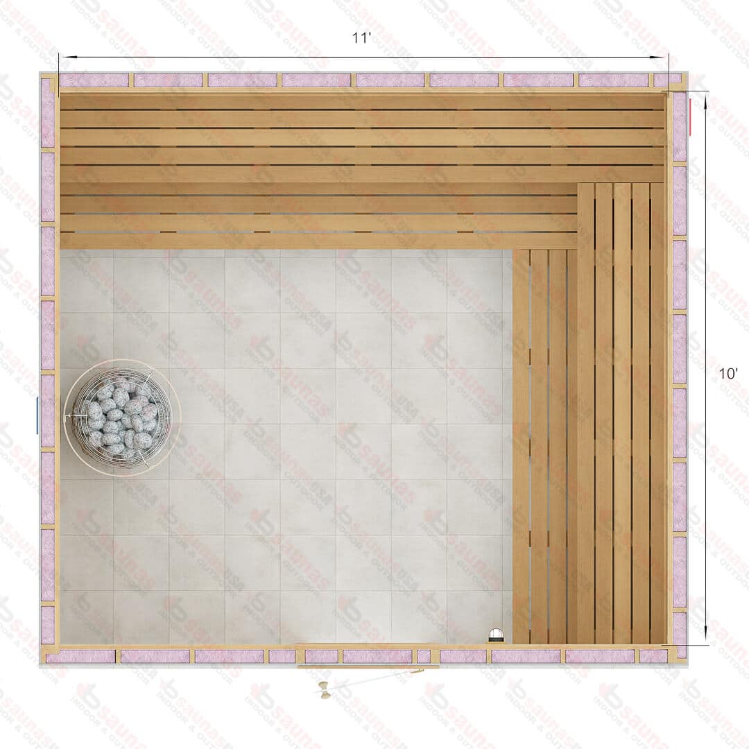10x11x7 Custom Indoor Cedar Sauna Kit For Sale at Orlando Sauna Dealer