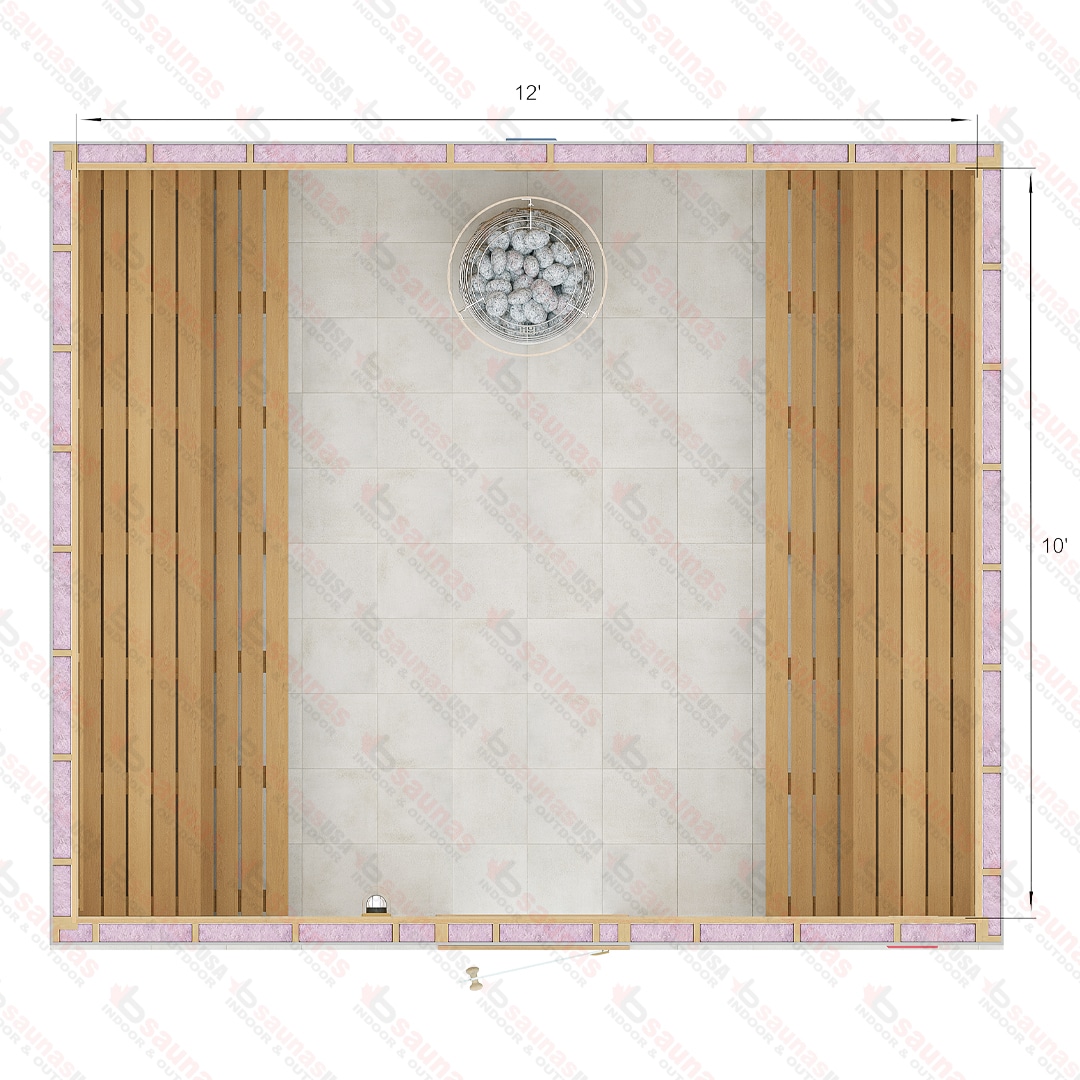 10x12x7 S Custom Indoor Cedar Sauna Kit For Sale at Orlando Sauna Dealer