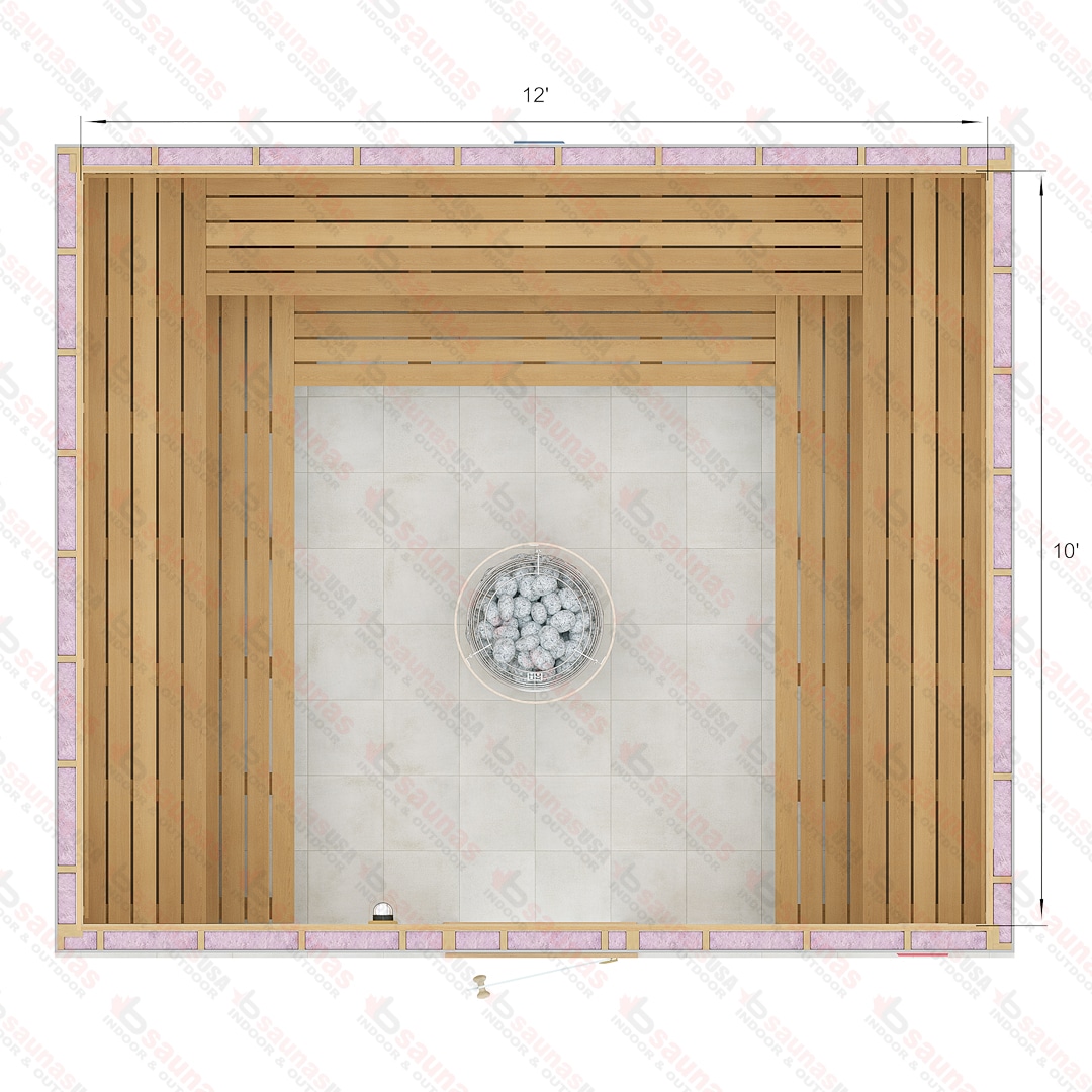 10x12x7 U Custom Indoor Cedar Sauna Kit For Sale at Orlando Sauna Dealer