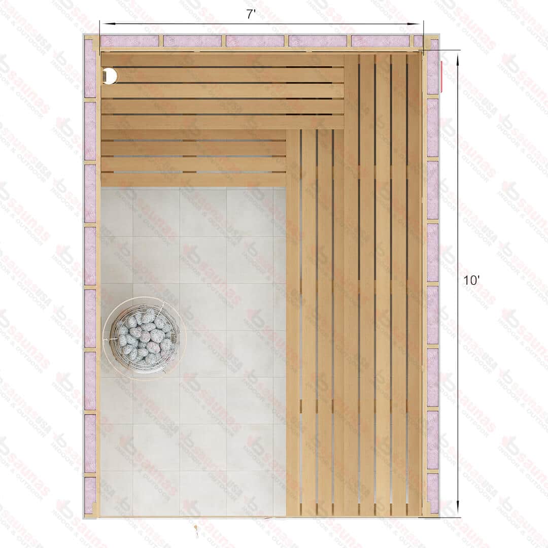 10x7x7 Custom Indoor Cedar Sauna Kit For Sale at Orlando Sauna Dealer