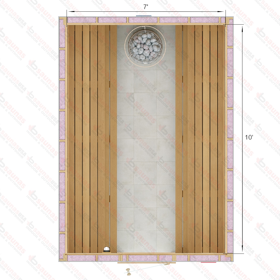 10x7x7 S Custom Indoor Cedar Sauna Kit For Sale at Orlando Sauna Dealer