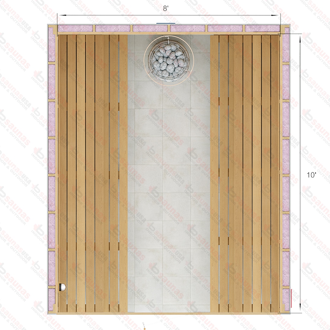 10x8x7 S Custom Indoor Cedar Sauna Kit For Sale at Orlando Sauna Dealer