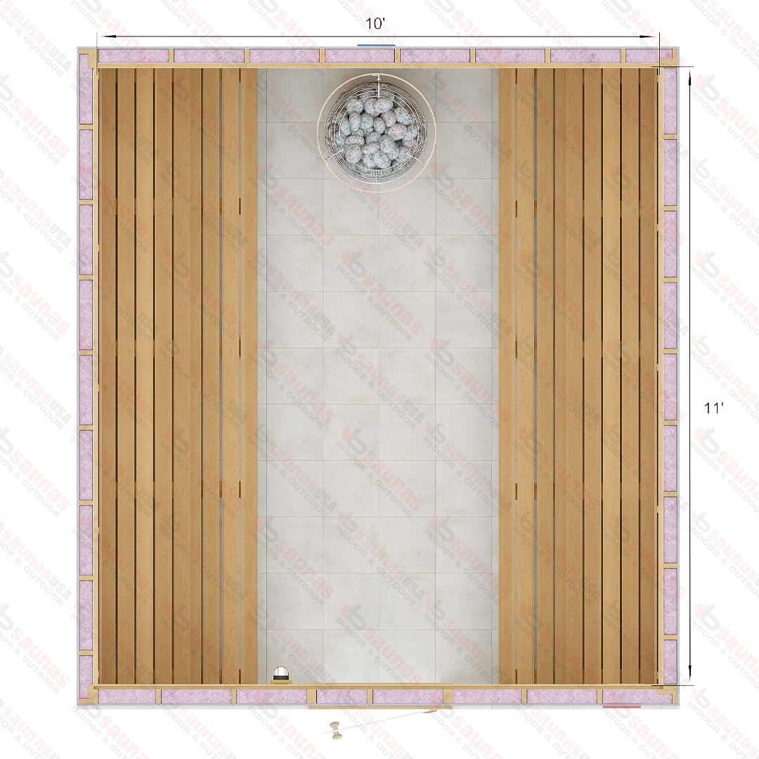 11x10x7 S Custom Indoor Cedar Sauna Kit For Sale at Orlando Sauna Dealer