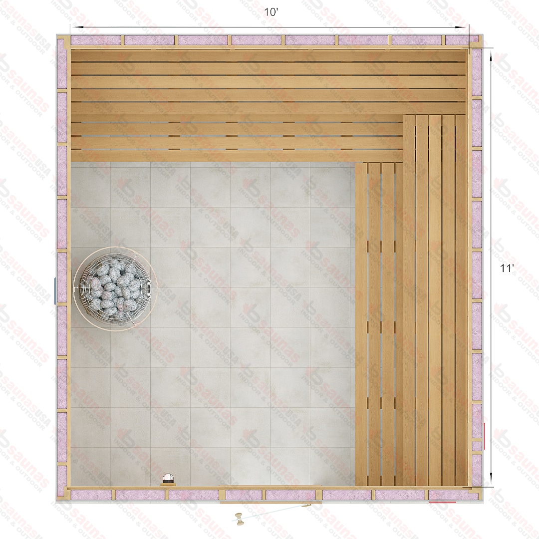 11x10x7 Custom Indoor Cedar Sauna Kit For Sale at Orlando Sauna Dealer
