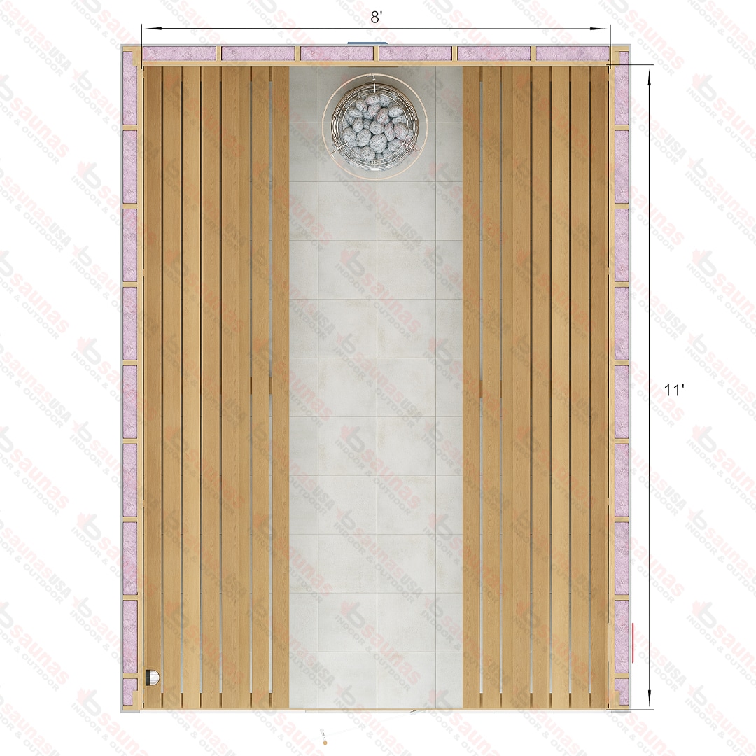 11x8x7 S Custom Indoor Cedar Sauna Kit For Sale at Orlando Sauna Dealer