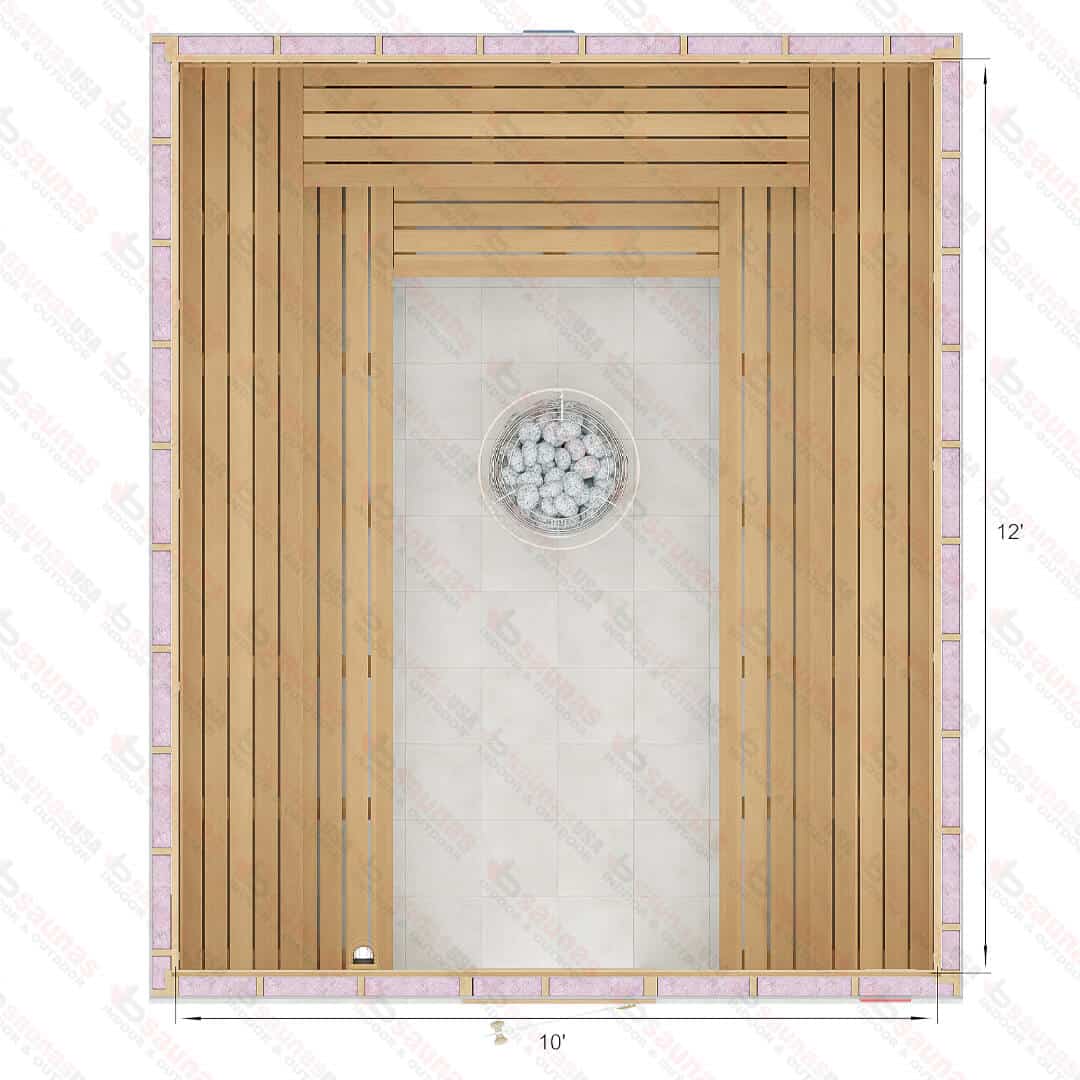 12x10x7 U Custom Indoor Cedar Sauna Kit For Sale at Orlando Sauna Dealer
