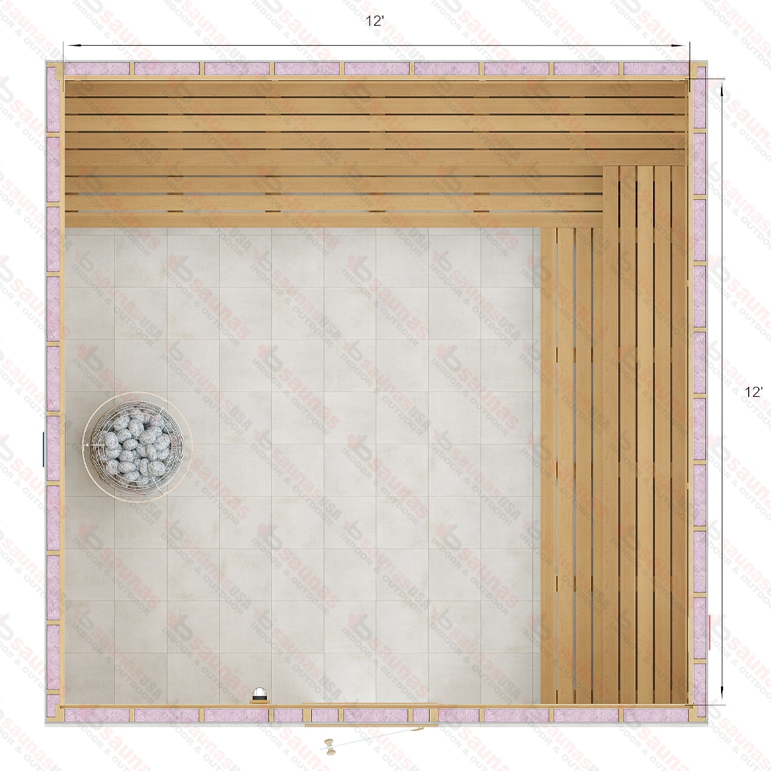 12x12x7 Custom Indoor Cedar Sauna Kit For Sale at Orlando Sauna Dealer