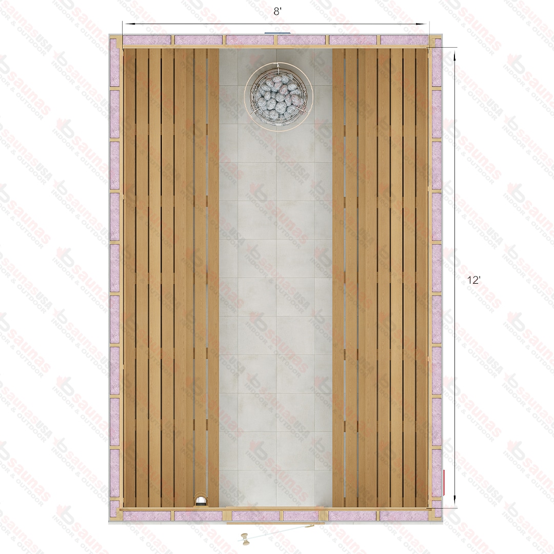 12x8x7 S Custom Indoor Cedar Sauna Kit For Sale at Orlando Sauna Dealer