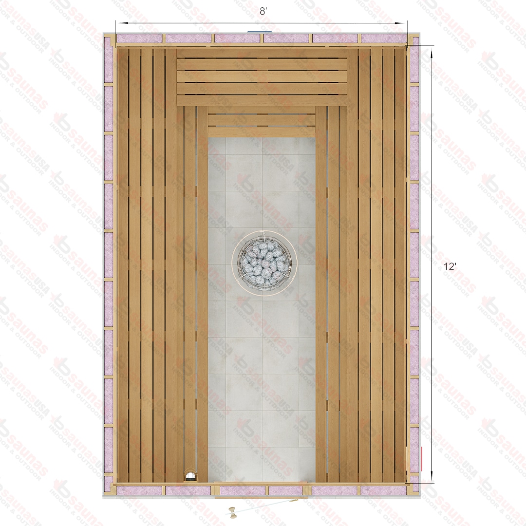 12x8x7 U Custom Indoor Cedar Sauna Kit For Sale at Orlando Sauna Dealer