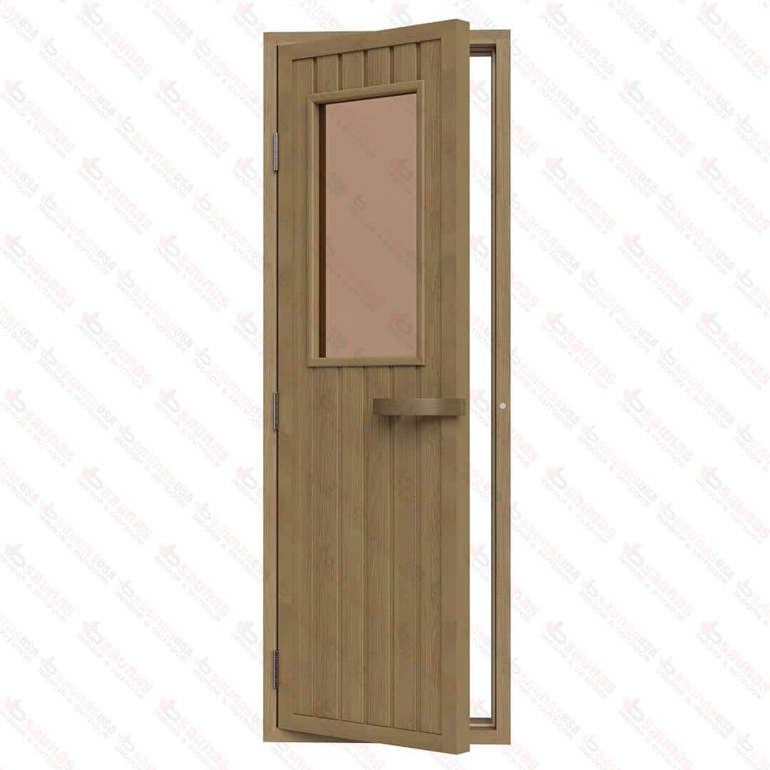Western Red Cedar Sauna Door With Bronze Glass Window, 690×1890 mm (27 1/8″ x 74 3/8″) For Sale at Orlando Sauna Dealer
