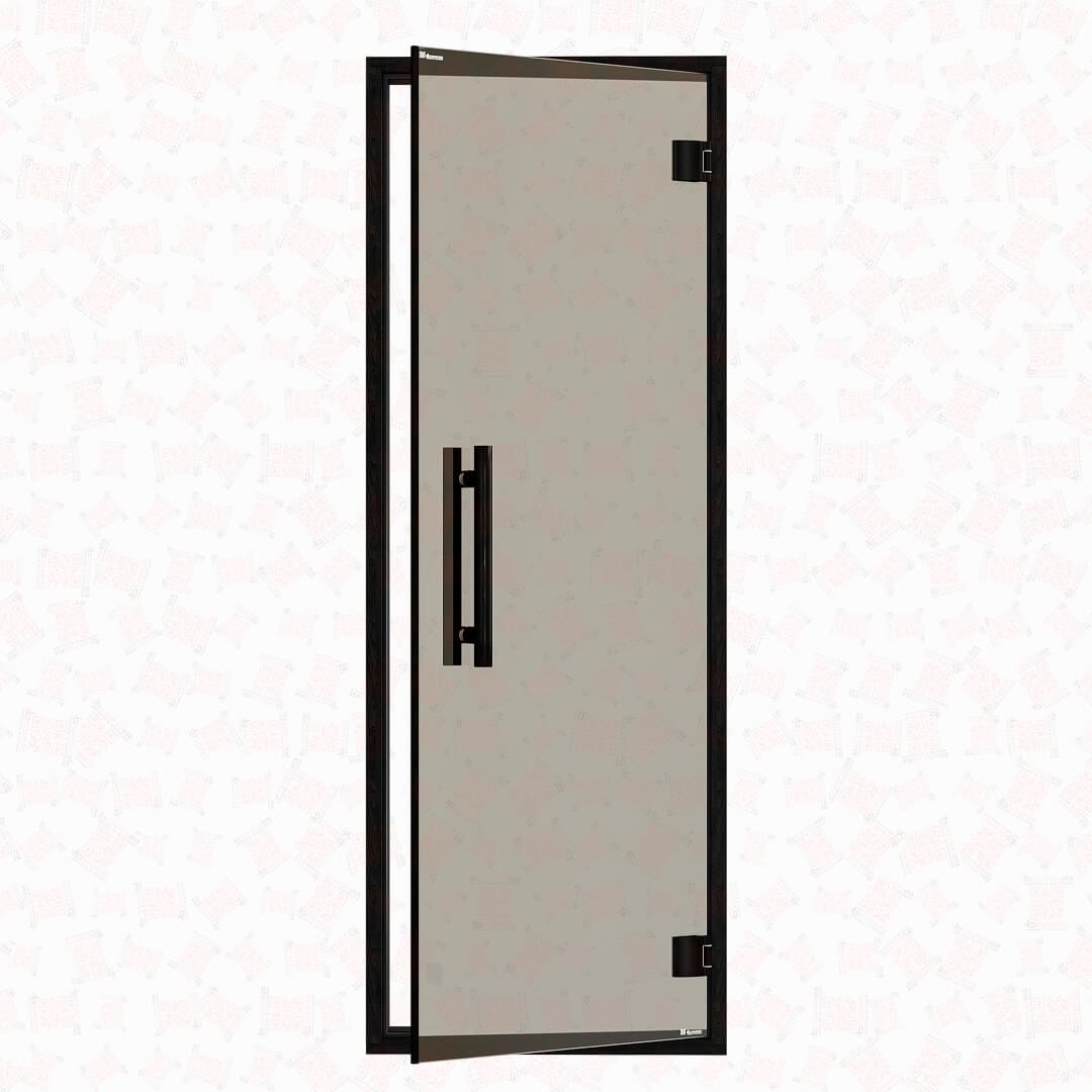 Aspen Black Frame Door Benelux, Grey Glass, 690×1903 mm (27 1/8″ x 75″) For Sale at Orlando Sauna Dealer