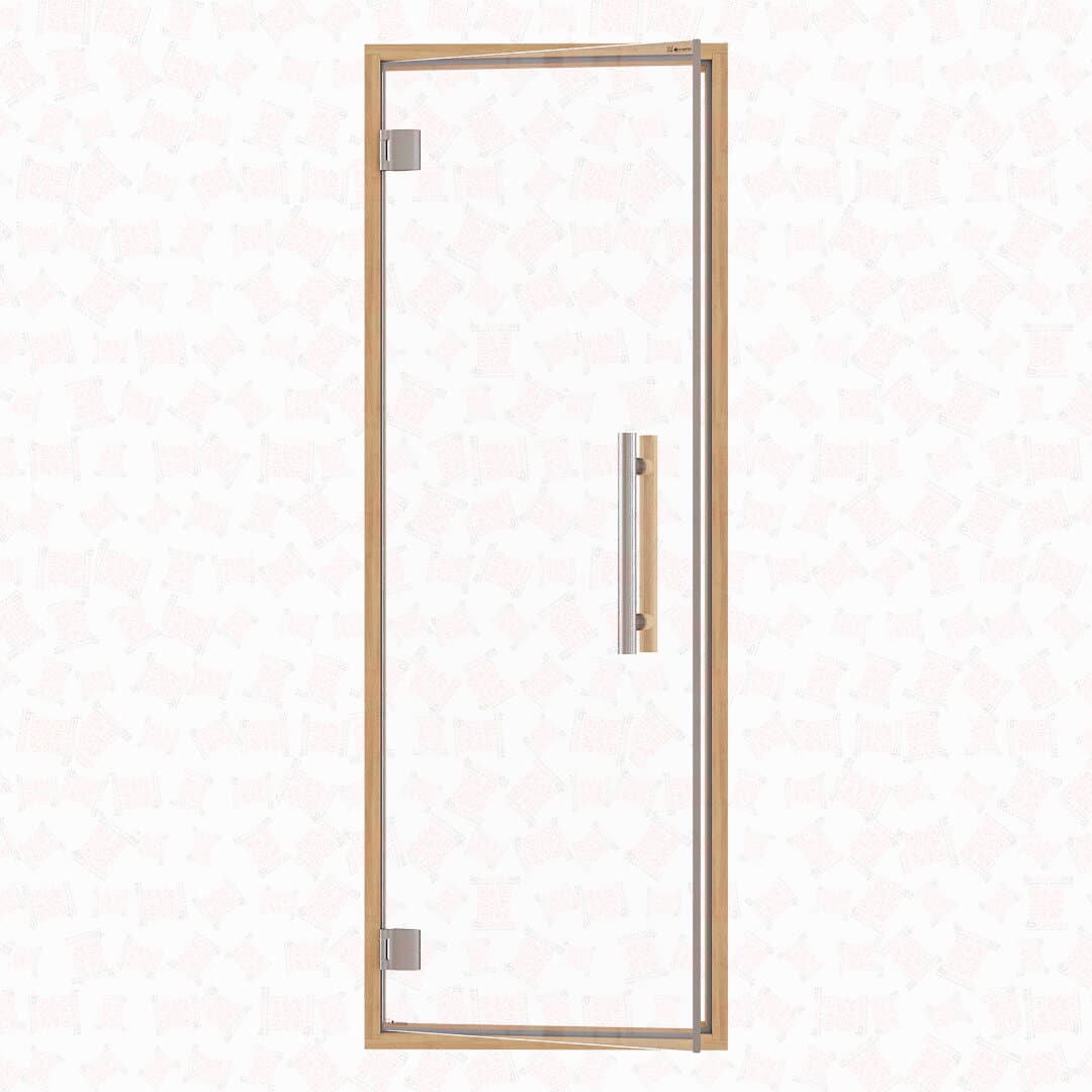 Alder Frame Door Benelux, Clear Glass, 690×1903 mm (27 1/8″ x 75″) For Sale at Orlando Sauna Dealer - Image 5