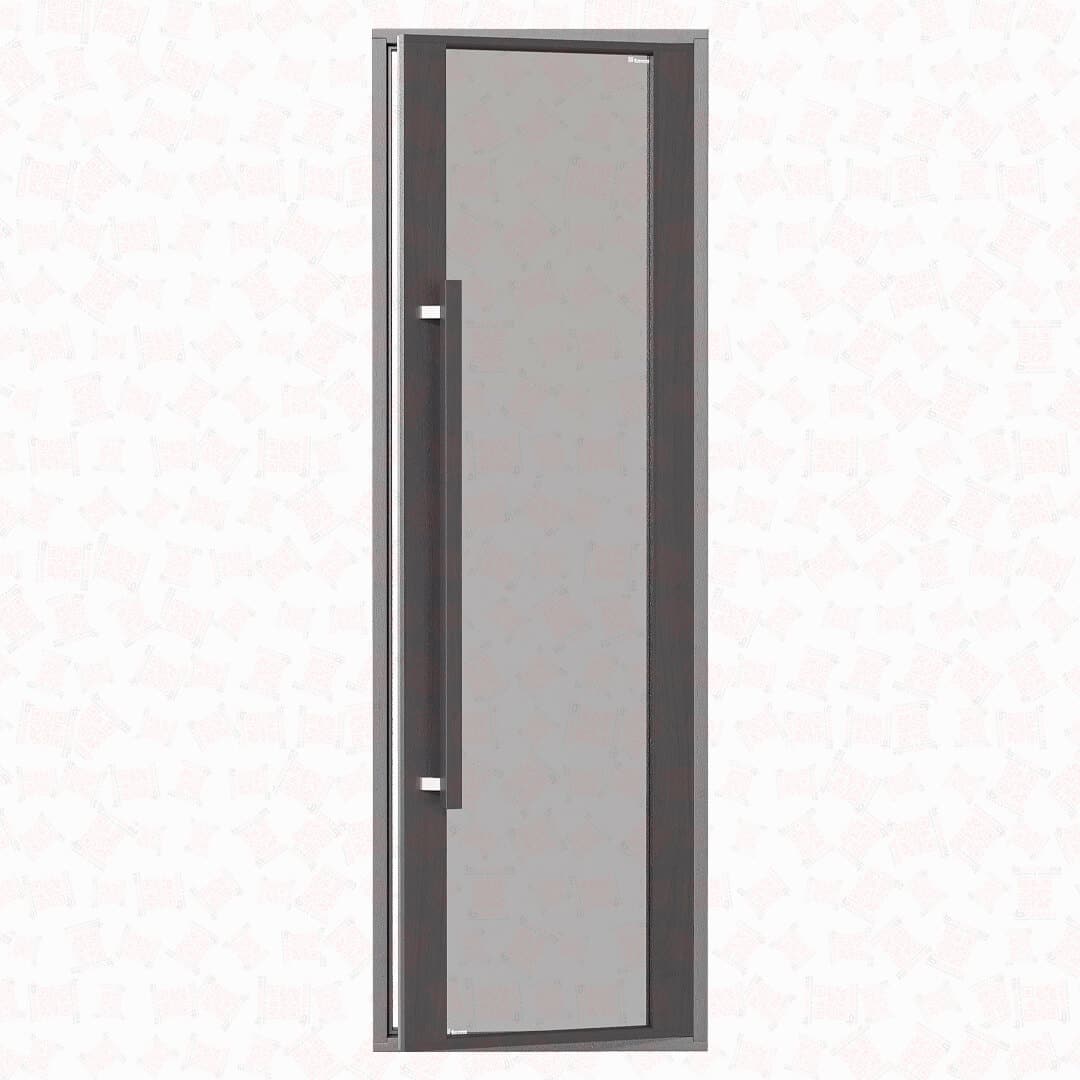 ETNA Thermal Black Aspen Sauna Door – Grey Glass, 690×2103 mm (27 1/8″ x 82 3/4″) For Sale at Orlando Sauna Dealer