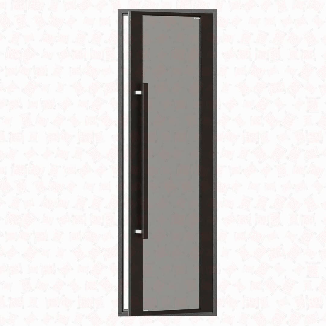 ETNA Thermal Black Aspen Sauna Door – Grey Glass, 690×2134 mm (27 1/8″ x 84″) For Sale at Orlando Sauna Dealer