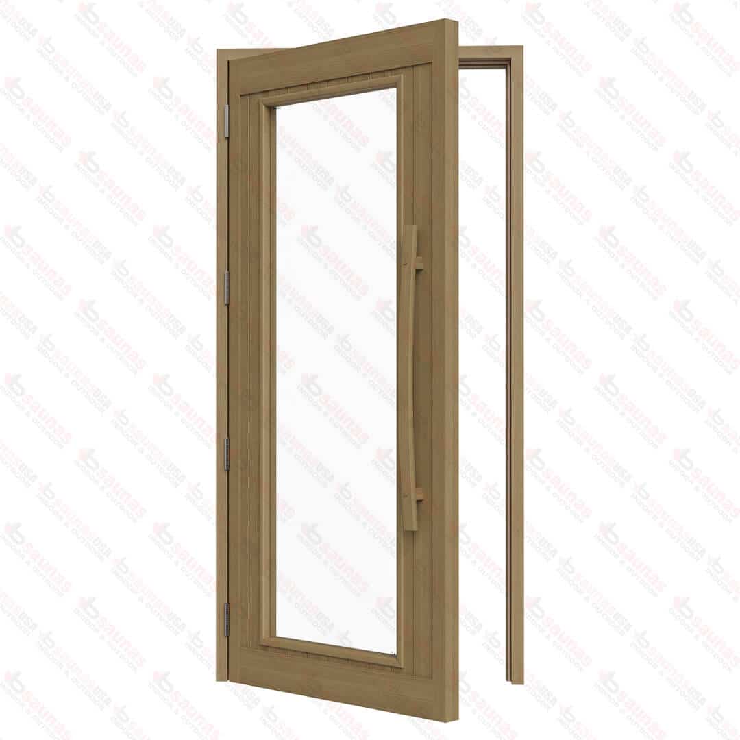 Western Red Cedar Sauna Door With Full Clear Glass, ADA Compliance, 1005×2075 mm (39 1/2 x 81 3/4″) For Sale at Orlando Sauna Dealer