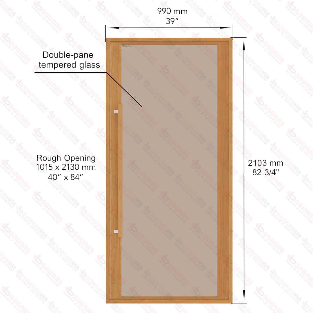 ETNA Thermal Aspen Sauna Door – Bronze Glass, 990×2103 mm (39″ x 82 3/4″) For Sale at Orlando Sauna Dealer - Image 8