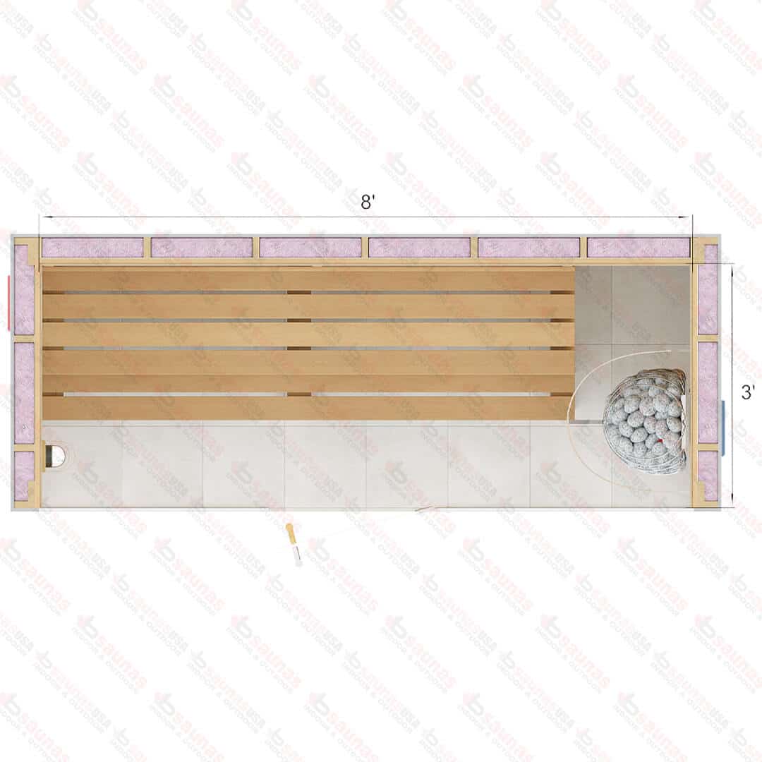 3x8x7 Custom Indoor Cedar Sauna Kit For Sale at Orlando Sauna Dealer