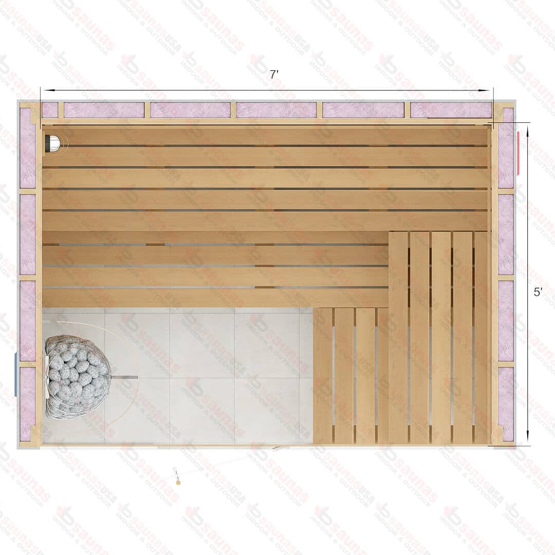 5x7x7 Custom Indoor Cedar Sauna Kit For Sale at Orlando Sauna Dealer