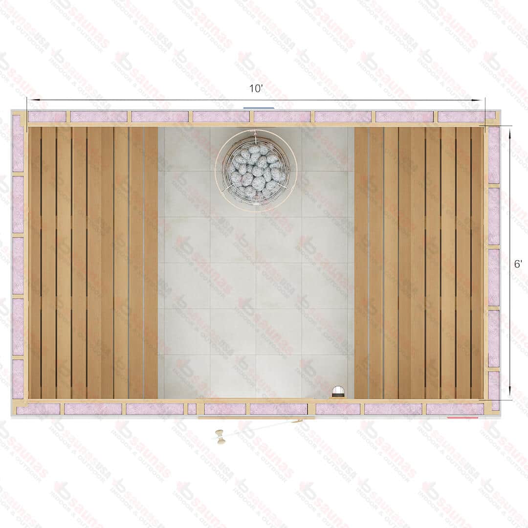 6x10x7 S Custom Indoor Cedar Sauna Kit For Sale at Orlando Sauna Dealer