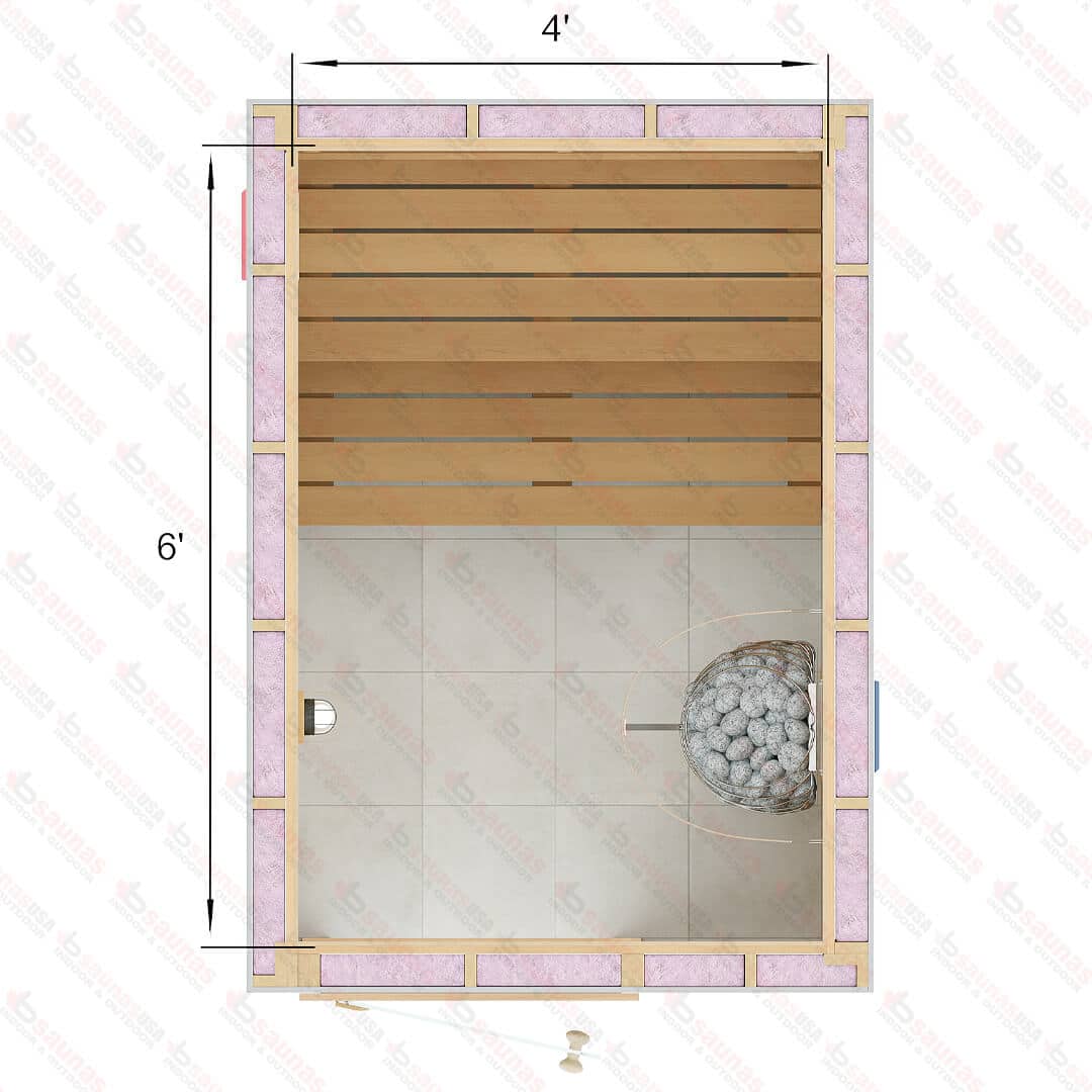 6x4x7 Custom Indoor Cedar Sauna Kit For Sale at Orlando Sauna Dealer