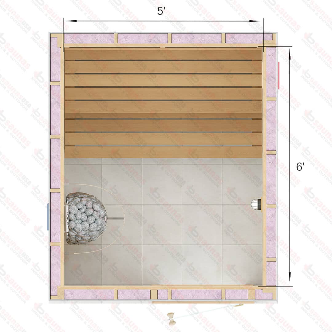 6x5x7 Custom Indoor Cedar Sauna Kit For Sale at Orlando Sauna Dealer - Image 3