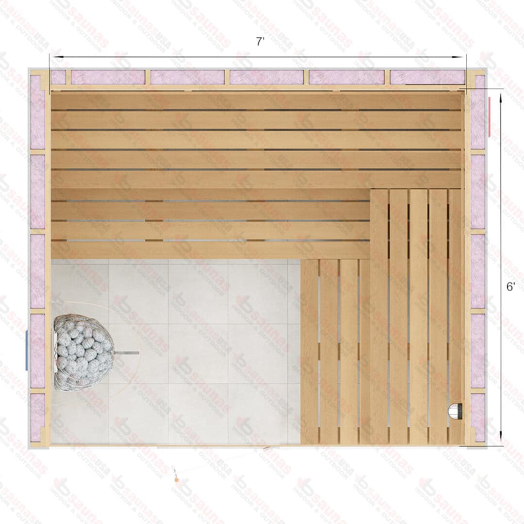 6x7x7 Custom Indoor Cedar Sauna Kit For Sale at Orlando Sauna Dealer