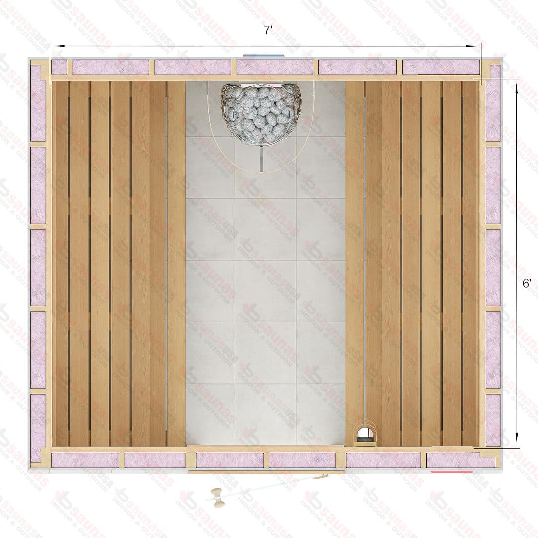 6x7x7 S Custom Indoor Cedar Sauna Kit For Sale at Orlando Sauna Dealer