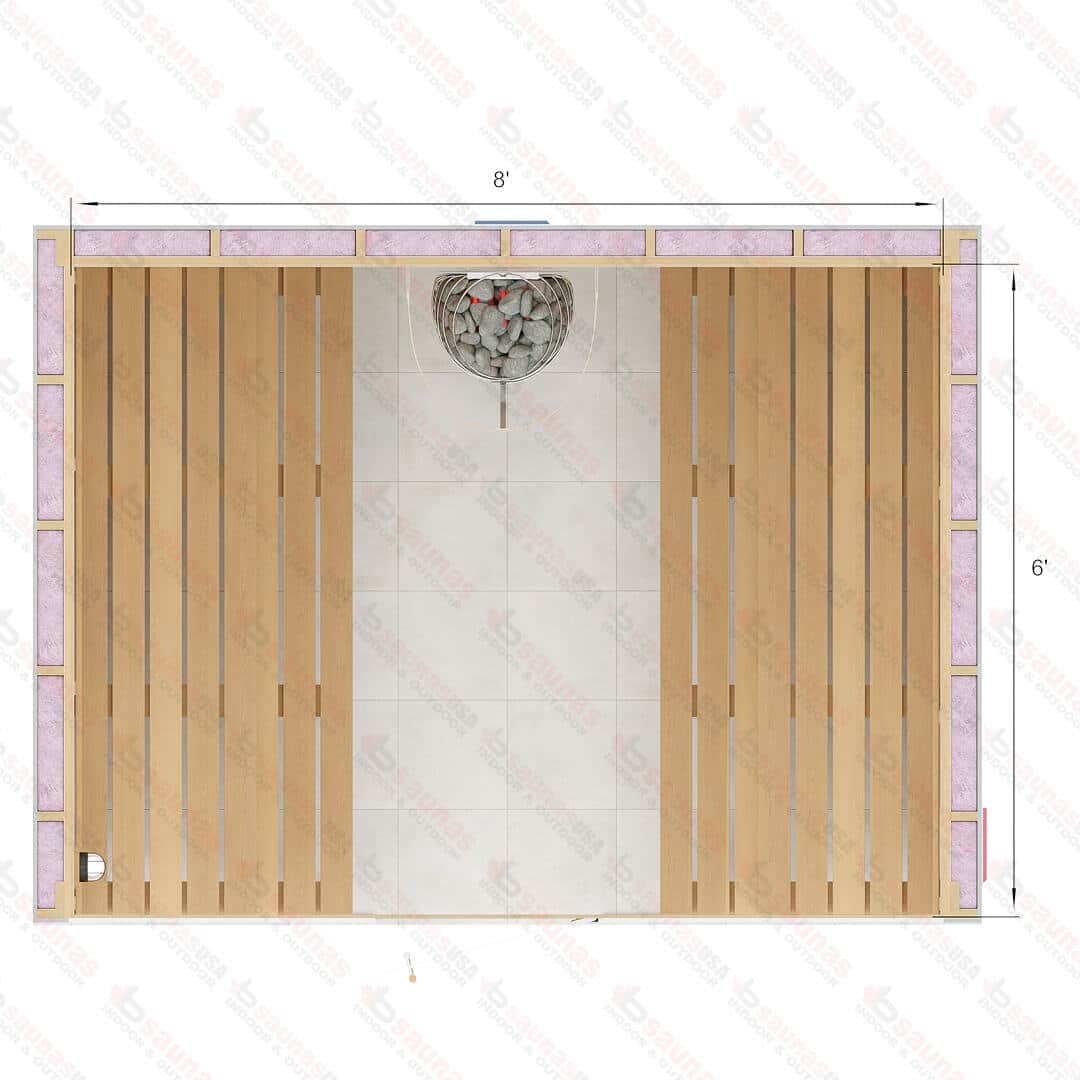 6x8x7 S Custom Indoor Cedar Sauna Kit For Sale at Orlando Sauna Dealer