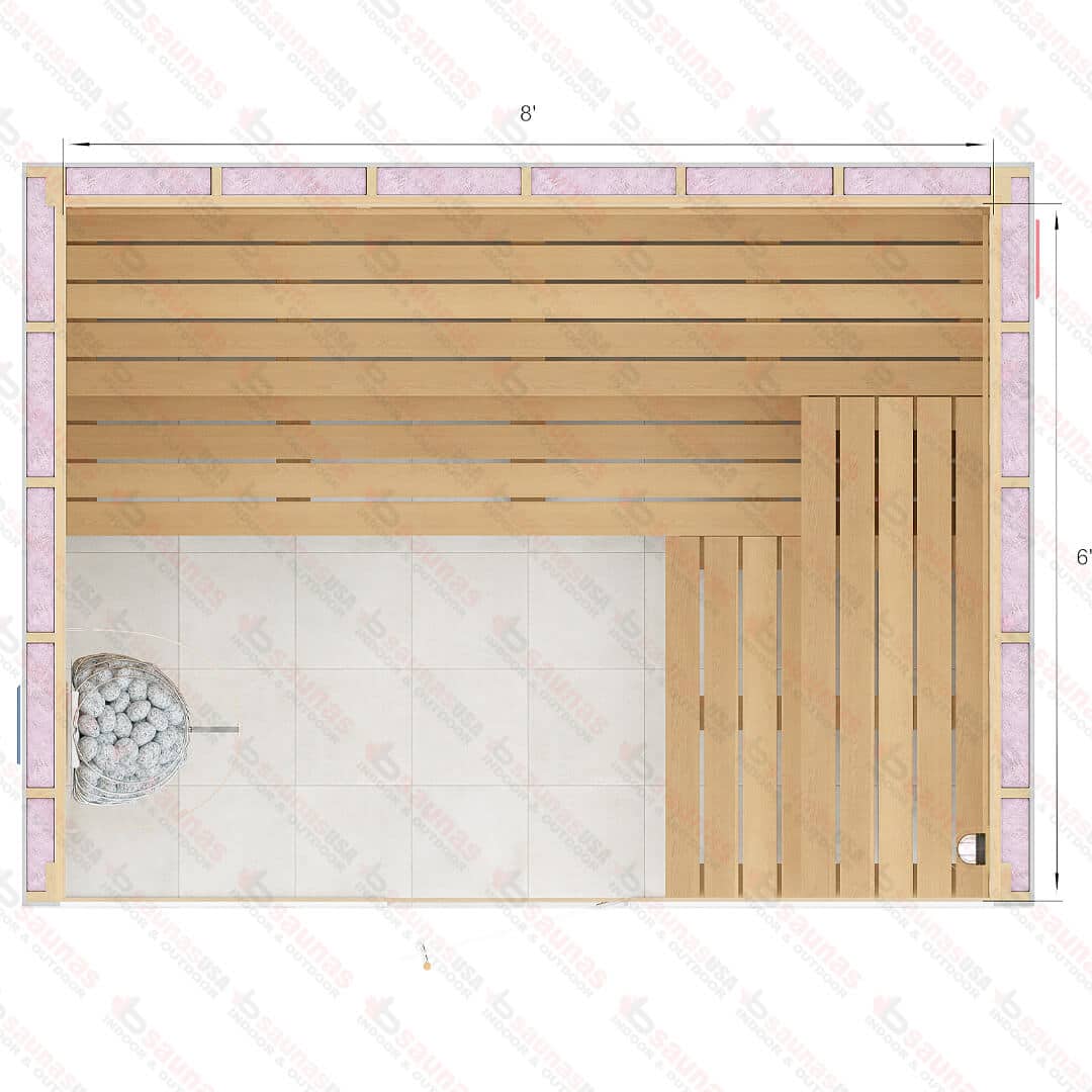 6x8x7 Custom Indoor Cedar Sauna Kit For Sale at Orlando Sauna Dealer