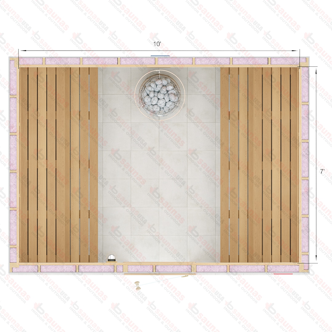 7x10x7 S Custom Indoor Cedar Sauna Kit For Sale at Orlando Sauna Dealer