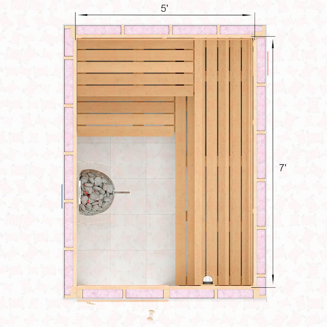 7x5x7 Custom Indoor Cedar Sauna Kit For Sale at Orlando Sauna Dealer