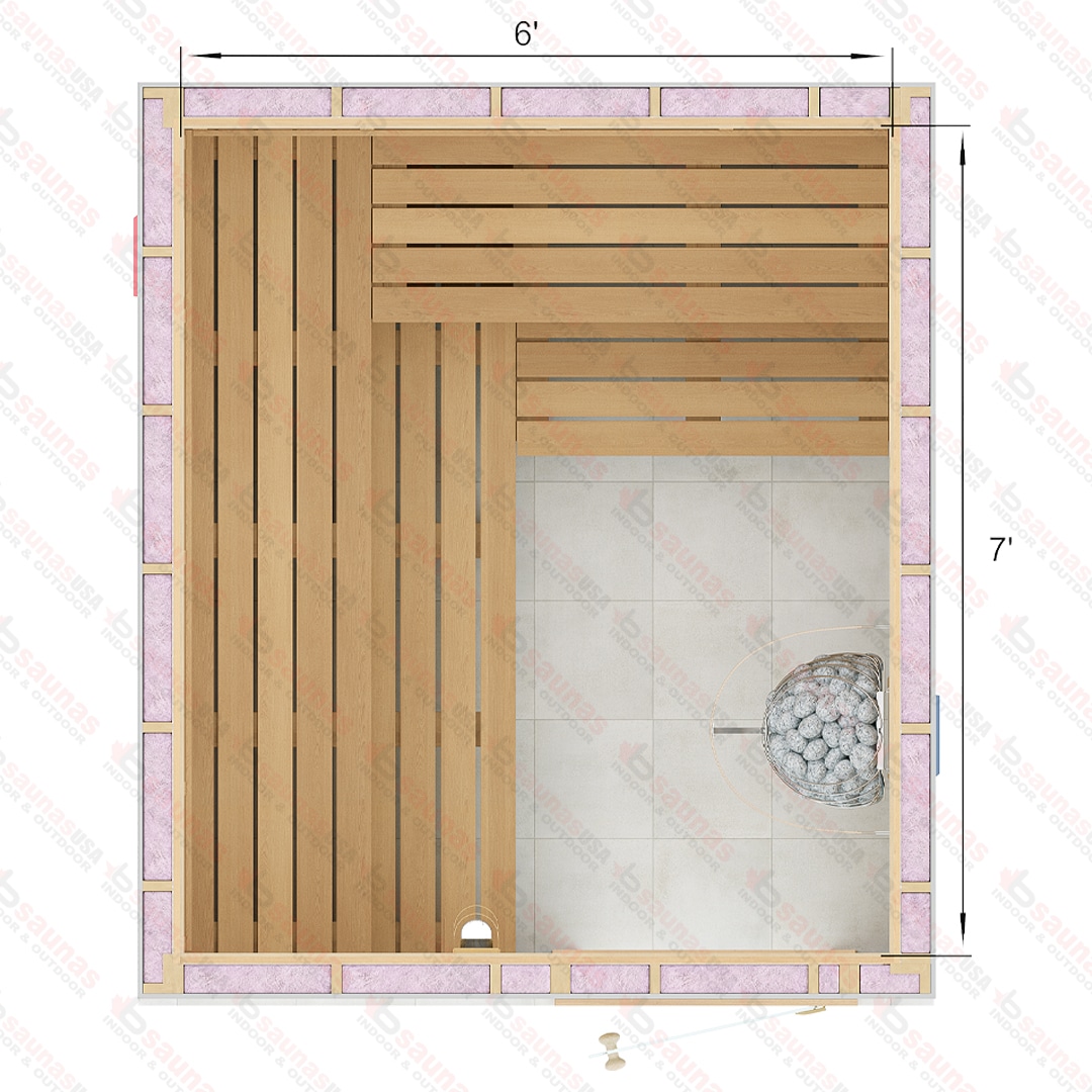 7x6x7 Custom Indoor Cedar Sauna Kit For Sale at Orlando Sauna Dealer