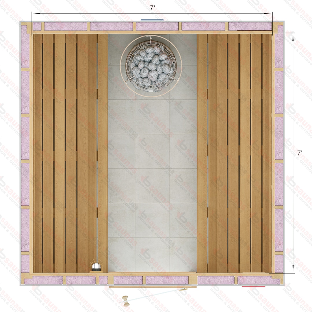 7x7x7 S Custom Indoor Cedar Sauna Kit For Sale at Orlando Sauna Dealer