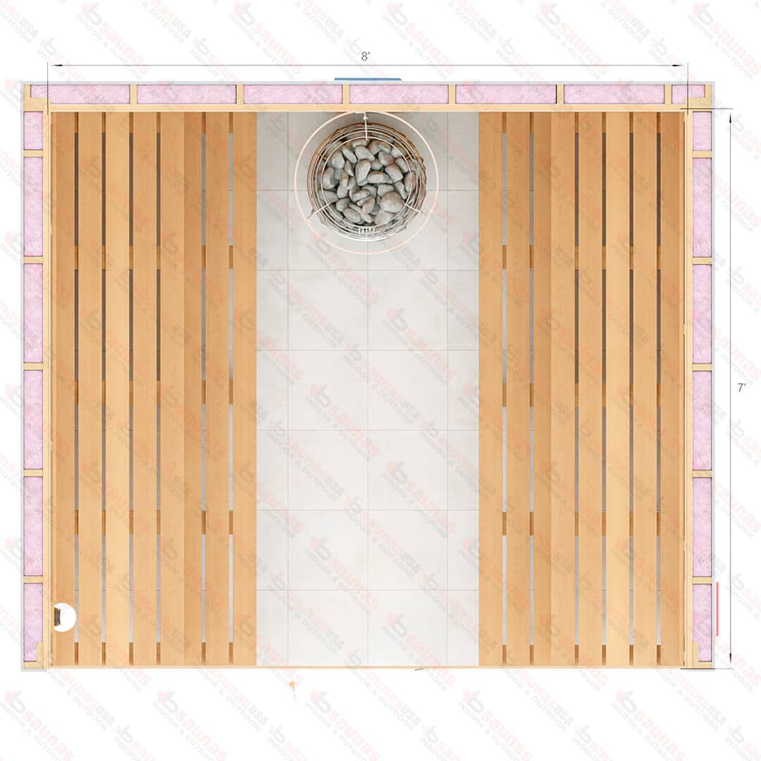 7x8x7 S Custom Indoor Cedar Sauna Kit For Sale at Orlando Sauna Dealer