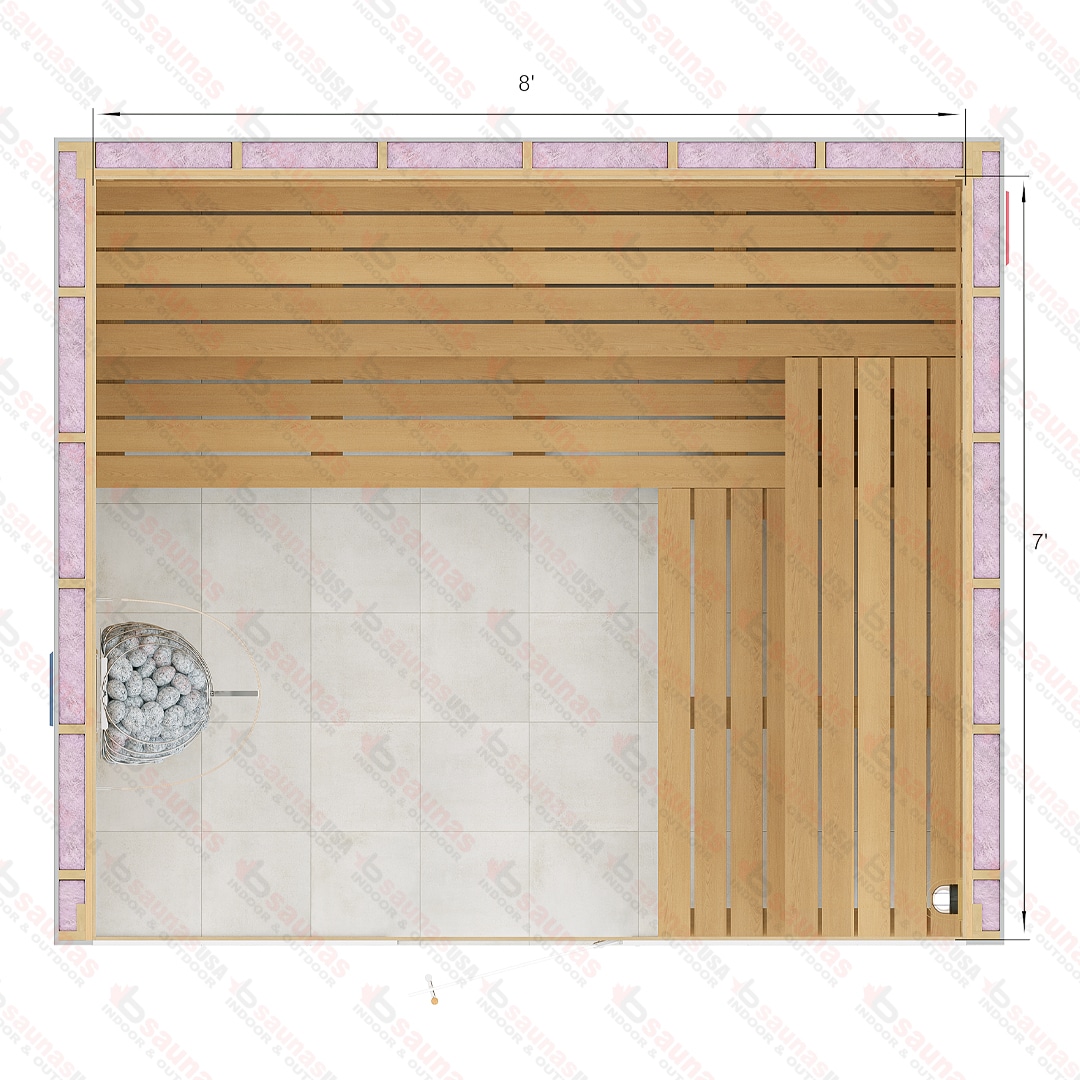 7x8x7 Custom Indoor Cedar Sauna Kit For Sale at Orlando Sauna Dealer
