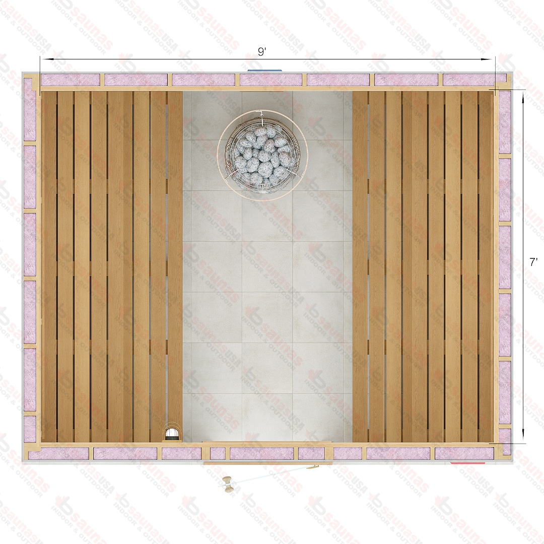 7x9x7 S Custom Indoor Cedar Sauna Kit For Sale at Orlando Sauna Dealer