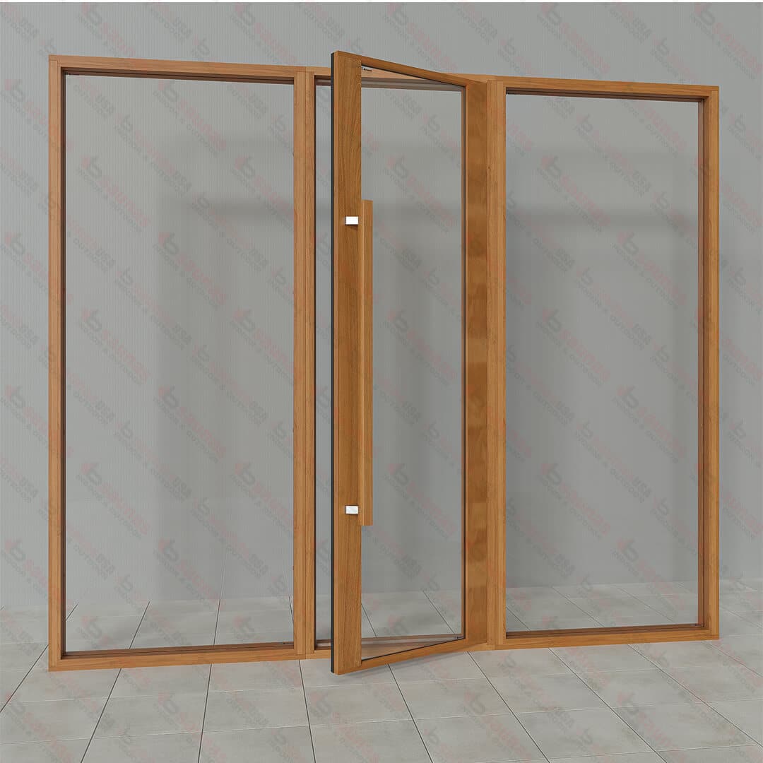 Sauna Glass Wall, ETNA, Clear Glass, 8 Feet Wide For Sale at Orlando Sauna Dealer - Image 3