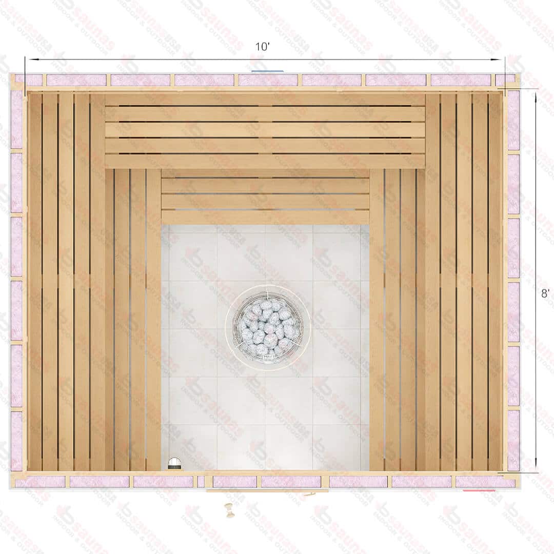 8x10x7 U Custom Indoor Cedar Sauna Kit For Sale at Orlando Sauna Dealer