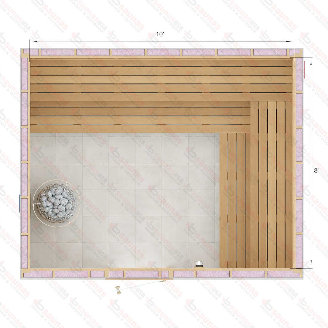 8x10x7 Custom Indoor Cedar Sauna Kit For Sale at Orlando Sauna Dealer