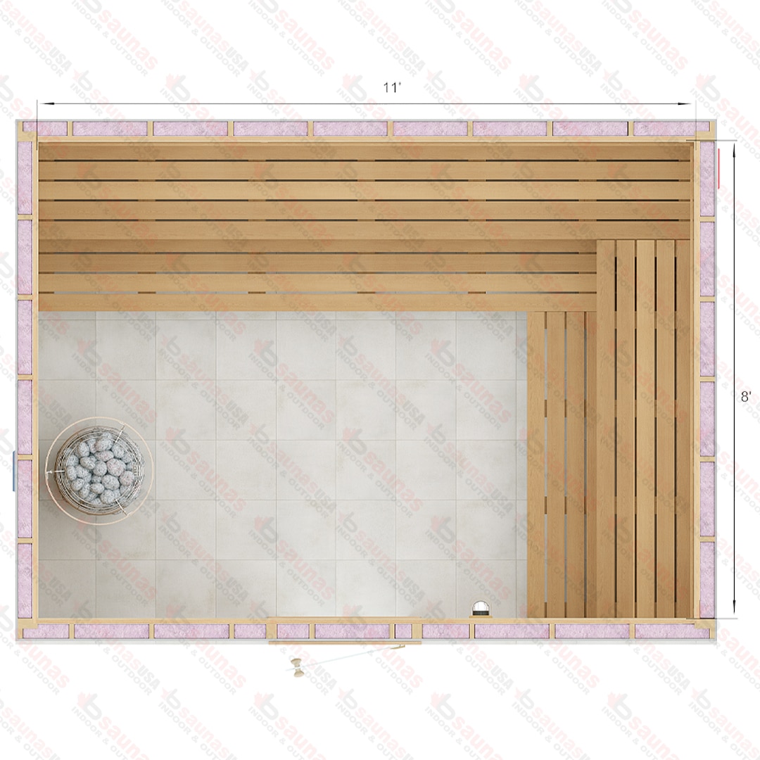 8x11x7 Custom Indoor Cedar Sauna Kit For Sale at Orlando Sauna Dealer