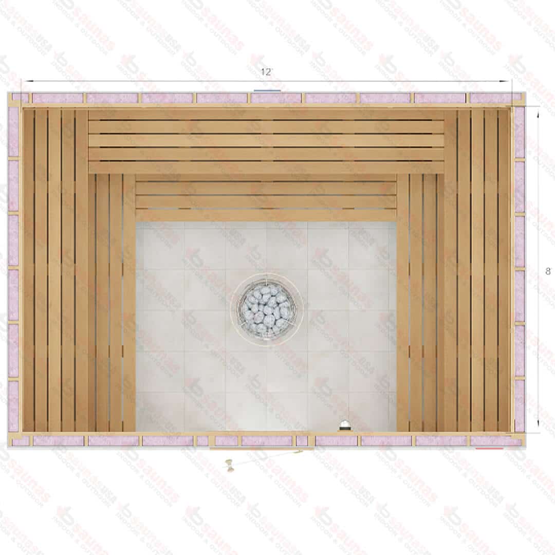 8x12x7 U Custom Indoor Cedar Sauna Kit For Sale at Orlando Sauna Dealer