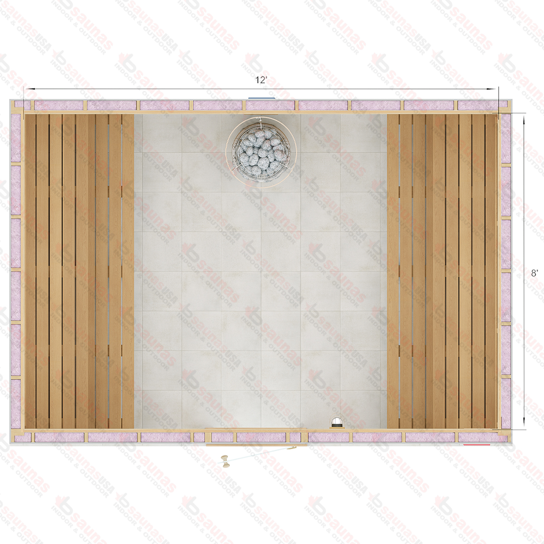 8x12x7 S Custom Indoor Cedar Sauna Kit For Sale at Orlando Sauna Dealer