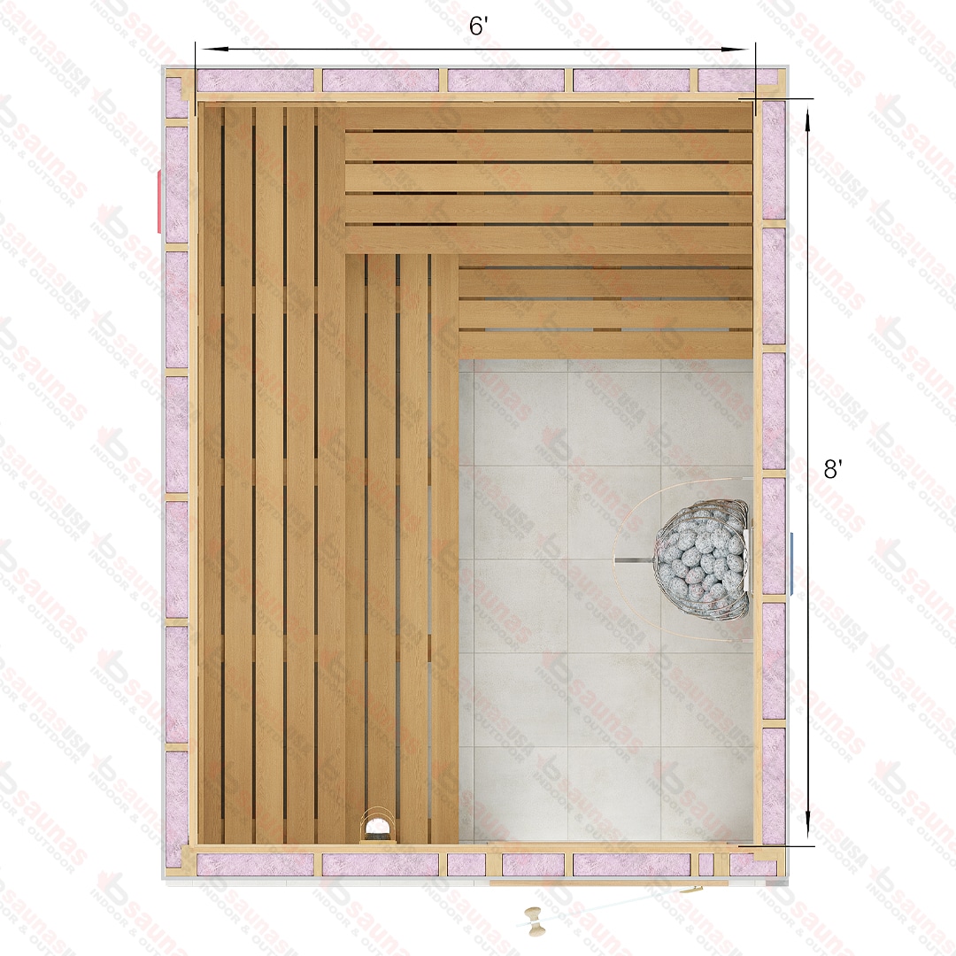 8x6x7 Custom Indoor Cedar Sauna Kit For Sale at Orlando Sauna Dealer