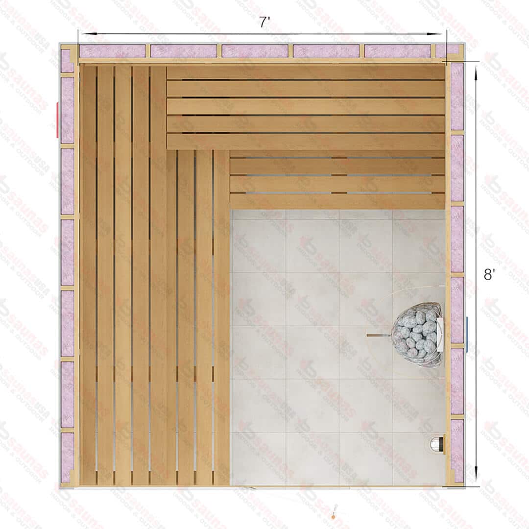 8x7x7 Custom Indoor Cedar Sauna Kit For Sale at Orlando Sauna Dealer
