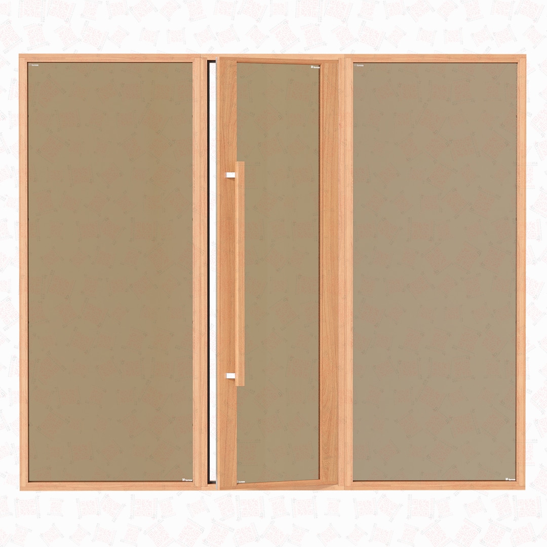 Sauna Glass Wall, ETNA, Bronze Glass, 8 Feet Wide For Sale at Orlando Sauna Dealer