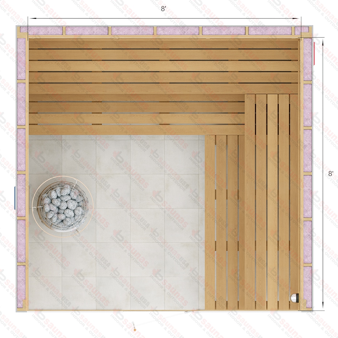 8x8x7 Custom Indoor Cedar Sauna Kit For Sale at Orlando Sauna Dealer