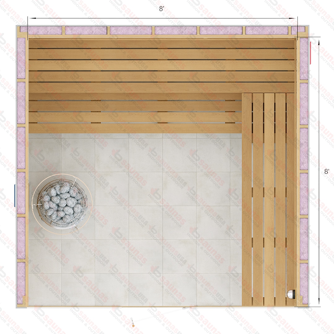 8x8x7 Custom Indoor Cedar Sauna Kit For Sale at Orlando Sauna Dealer - Image 8
